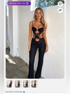 Outcast Clothing Black Lace Cutout Ring-Front Jumpsuit